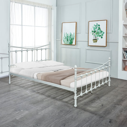 Κρεβάτι Beowulf pakoworld λευκό μεταλλικό 140x190εκ - Hippiehome.gr