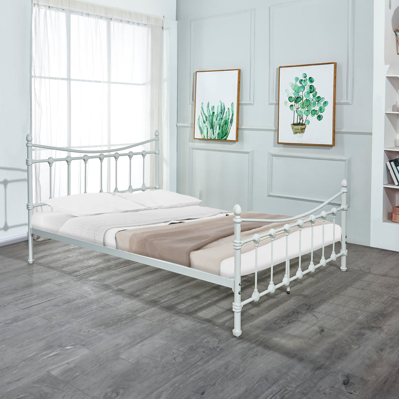 Κρεβάτι Beowulf pakoworld λευκό μεταλλικό 150x200εκ - Hippiehome.gr