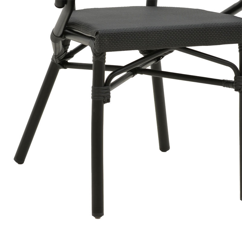 Πολυθρόνα Isaia pakoworld μαύρο αλουμίνιο-textilene μαύρο 57x57x83εκ - Hippiehome.gr