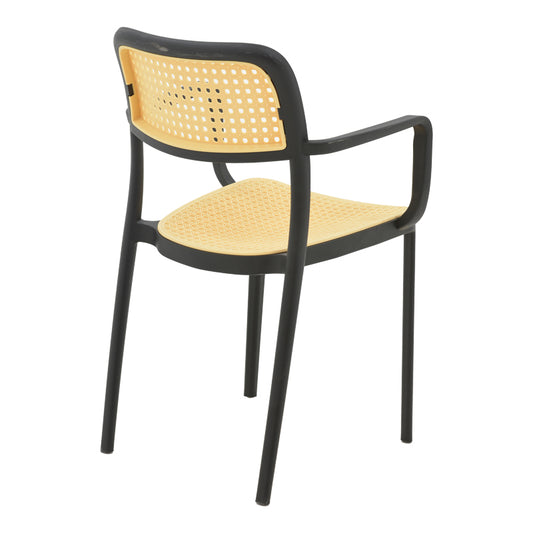 Πολυθρόνα Westley pakoworld pp φυσικό-μαύρο 58x47x81εκ - Hippiehome.gr