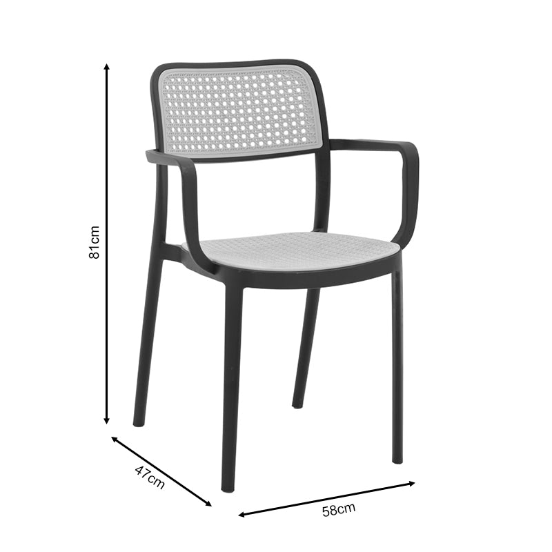 Πολυθρόνα Westley pakoworld pp φυσικό-μαύρο 58x47x81εκ - Hippiehome.gr