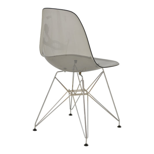 Καρέκλα Adelle pakoworld PP διάφανο γκρι-inox πόδι 46x55x81εκ - Hippiehome.gr