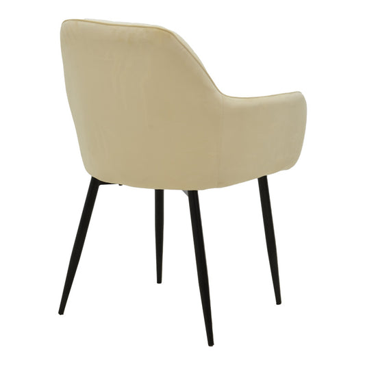 Πολυθρόνα Noor pakoworld μπεζ βελούδο με πόδι μετάλλου σε μαύρη απόχρωση 58x58x86εκ - Hippiehome.gr