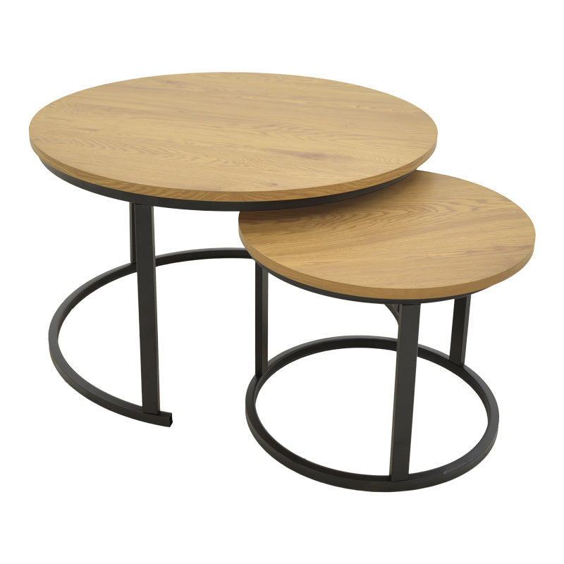 Τραπέζι σαλονιού Revelon pakoworld σετ 2τεμ mdf σε oak απόχρωση - Hippiehome.gr