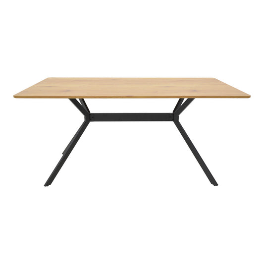 Τραπέζι Nerelis pakoworld φυσικό mdf και πόδι μαύρο μέταλλο 160x90x75εκ - Hippiehome.gr