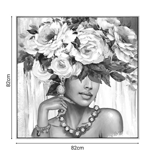 Πίνακας σε καμβά Flowergirl Inart 82x4.5x82εκ - Hippiehome.gr
