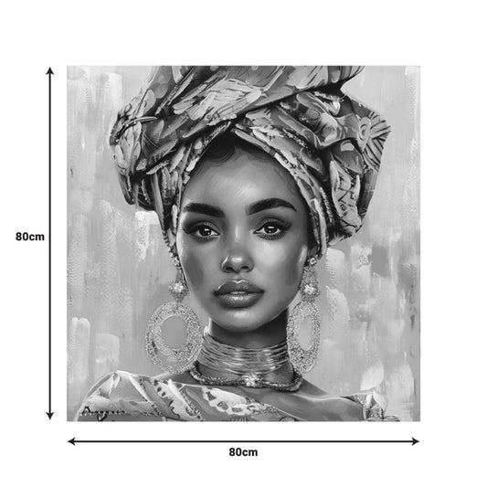 Πίνακας σε καμβά Turban 3D Inart 80x3x80εκ - Hippiehome.gr