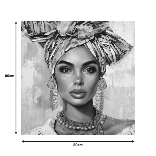 Πίνακας σε καμβά Turban Ι 3D Inart 80x3x80εκ - Hippiehome.gr