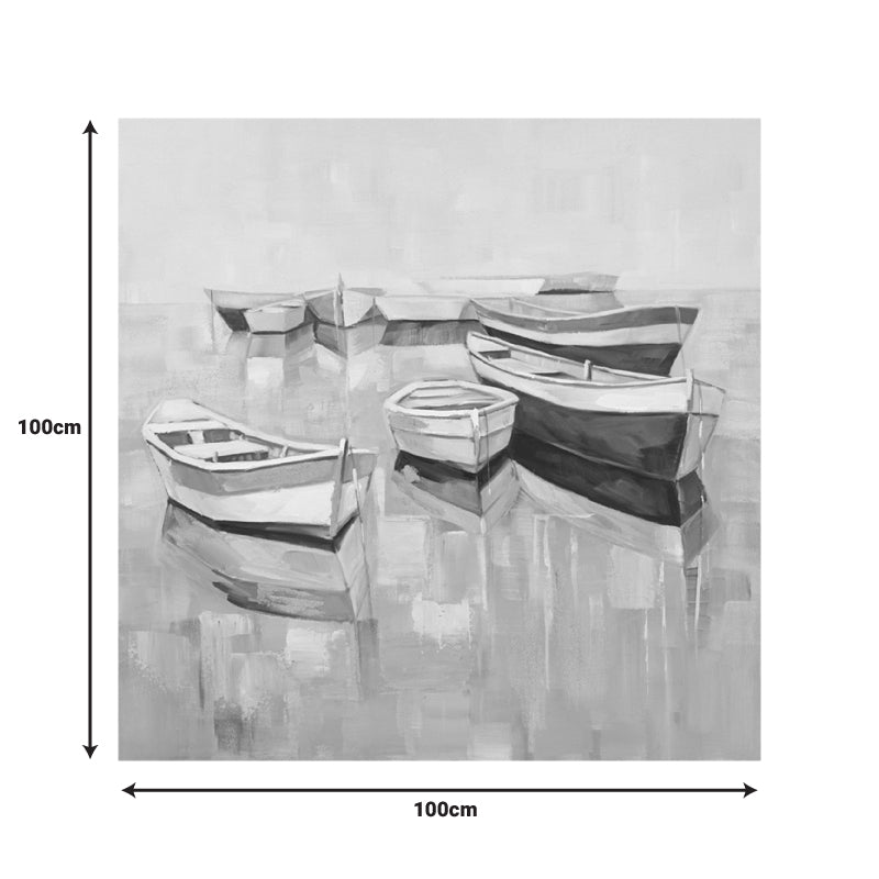 Πίνακας σε καμβά Boatty Ι Inart 100x3x100εκ - Hippiehome.gr