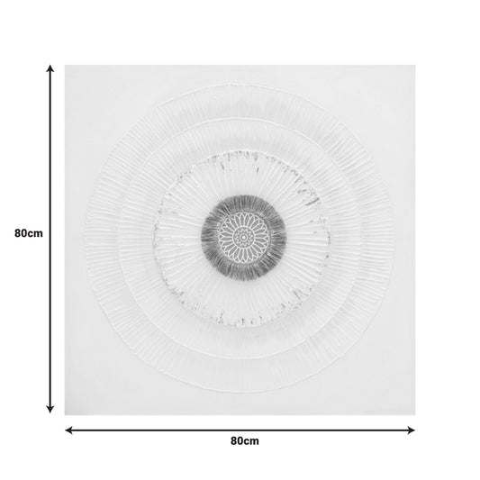 Πίνακας σε καμβά Circled 3D Inart 80x3x80εκ - Hippiehome.gr