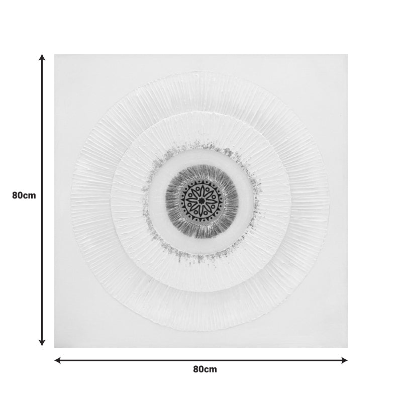 Πίνακας σε καμβά Circled I 3D Inart 80x3x80εκ - Hippiehome.gr