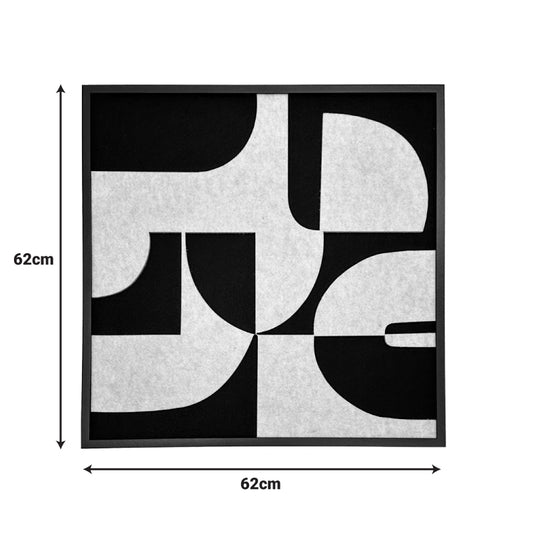 Πίνακας με πλαίσιο Jeire pakoworld μαύρο-λευκό 62x2.5x62εκ - Hippiehome.gr