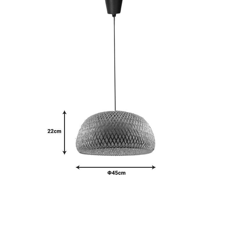 Φωτιστικό οροφής μονόφωτο Kalro Inart E27 φυσικό μπαμπού Φ45x22εκ - Hippiehome.gr