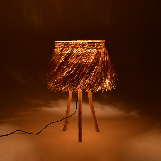 Επιτραπέζιο φωτιστικό Herfo Inart Ε27 ρατάν σε φυσική απόχρωση Φ30x58.8εκ - Hippiehome.gr