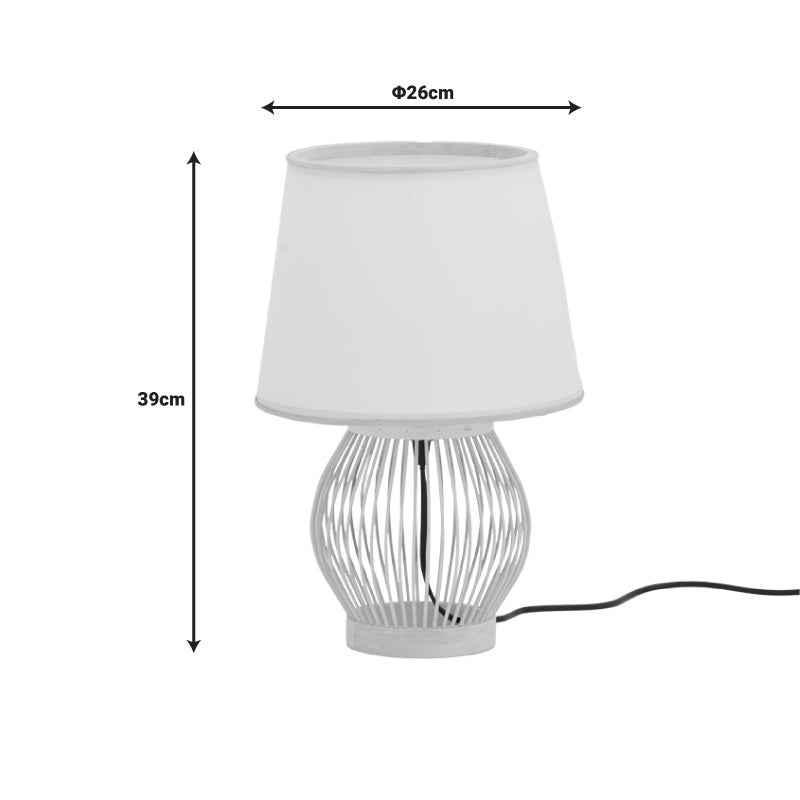 Επιτραπέζιο φωτιστικό Tabel Inart Ε27 μπαμπού σε φυσική απόχρωση Φ26x39εκ - Hippiehome.gr