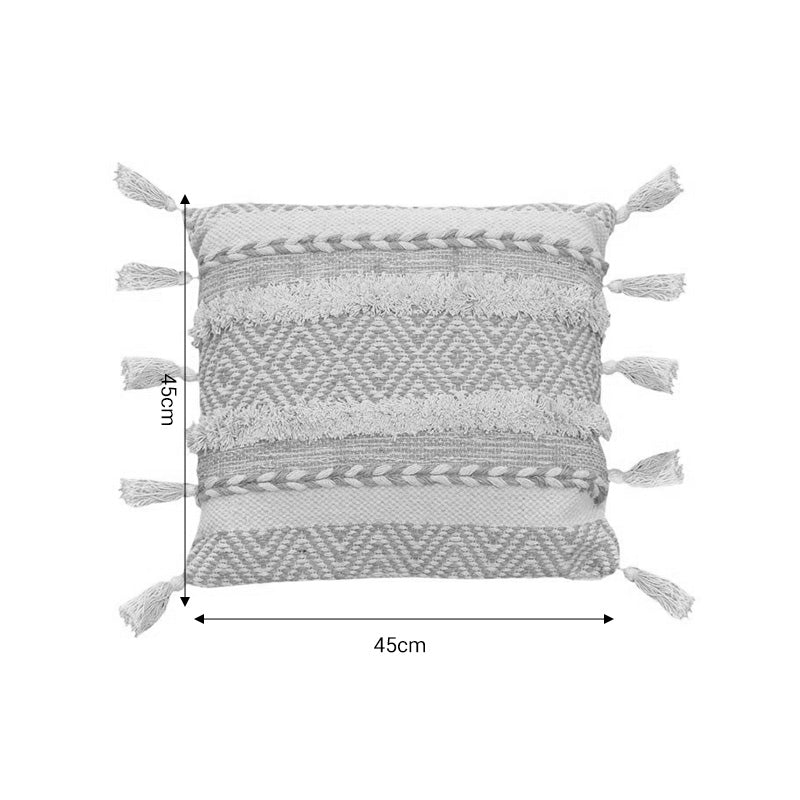 Μαξιλάρι Labrinth Inart μπεζ-εκρού ύφασμα 45x45x2.5εκ - Hippiehome.gr
