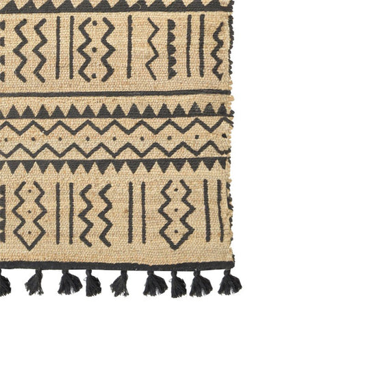 Χαλί Utrion Inart φυσικό-μαύρο γιούτα-βαμβάκι 120x180x1εκ - Hippiehome.gr