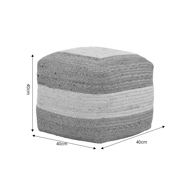 Σκαμπό-πουφ Sofian Inart μπεζ 100% γιούτα 40x40x35εκ - Hippiehome.gr