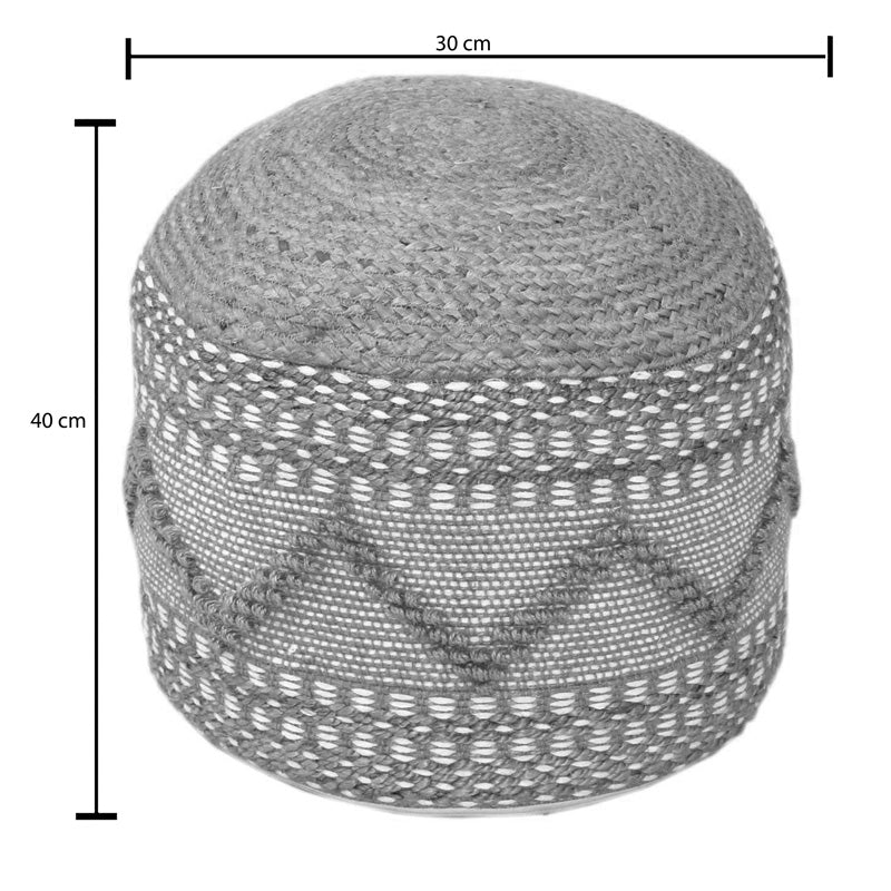 Σκαμπό-πουφ Pallo Inart γιούτα-βαμβάκι σε φυσική απόχρωση Φ40x30εκ - Hippiehome.gr