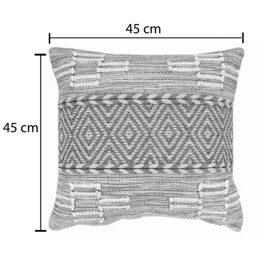 Μαξιλάρι Mitto Inart γιούτα-βαμβάκι σε μπεζ-λευκό απόχρωση 45x45x2εκ - Hippiehome.gr