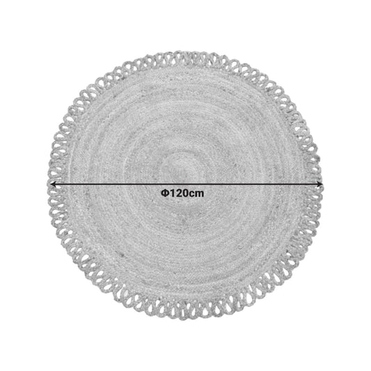 Χαλί Prejo Inart γιούτα σε φυσική απόχρωση Φ120x1εκ - Hippiehome.gr