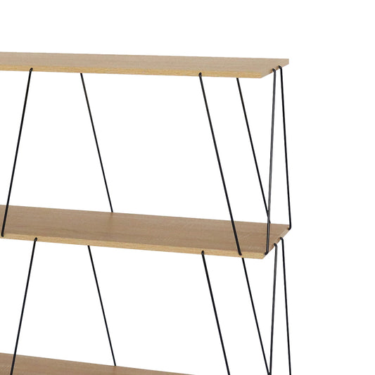 Βοηθητικό τραπέζι-ραφιέρα Tars pakoworld οακ-μαύρο 120x30x90εκ - Hippiehome.gr