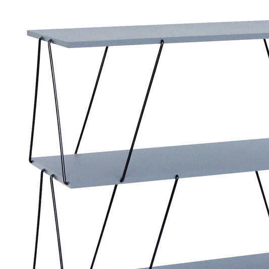 Βοηθητικό τραπέζι-ραφιέρα Tars pakoworld γκρι-μαύρο 120x30x90εκ - Hippiehome.gr