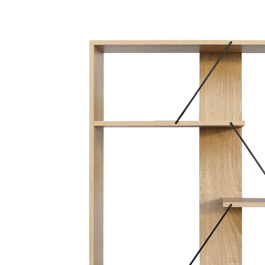 Βιβλιοθήκη Tars pakoworld οακ-μαύρο 84x25.5x154.5εκ - Hippiehome.gr