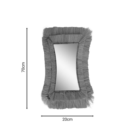 Καθρέπτης Amlont Inart φυσικό ψάθα 70x2x20εκ - Hippiehome.gr