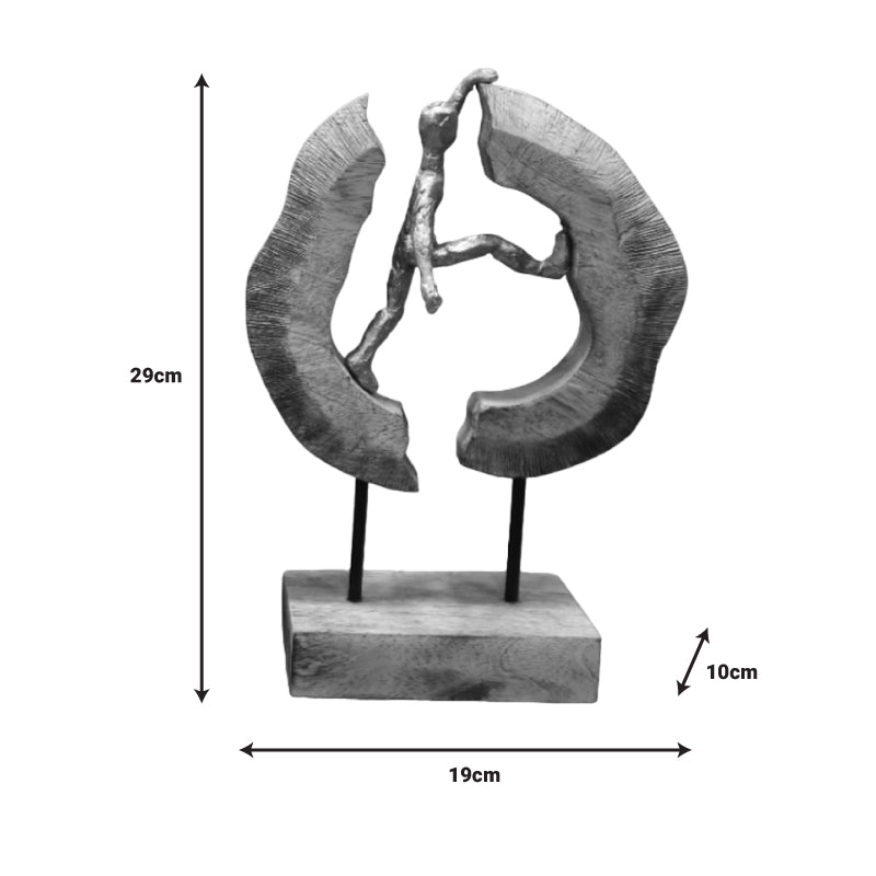 Επιτραπέζιο διακοσμητικό Caren Inart φυσικό μάνγκο ξύλο-αλουμίνιο 19x10x29εκ - Hippiehome.gr