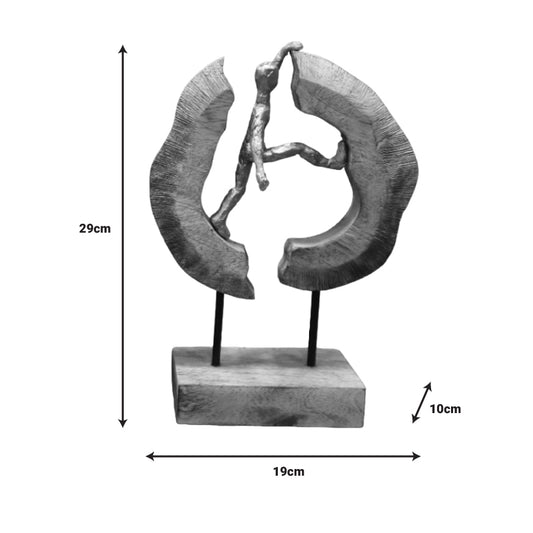 Επιτραπέζιο διακοσμητικό Caren Inart φυσικό μάνγκο ξύλο-αλουμίνιο 19x10x29εκ - Hippiehome.gr