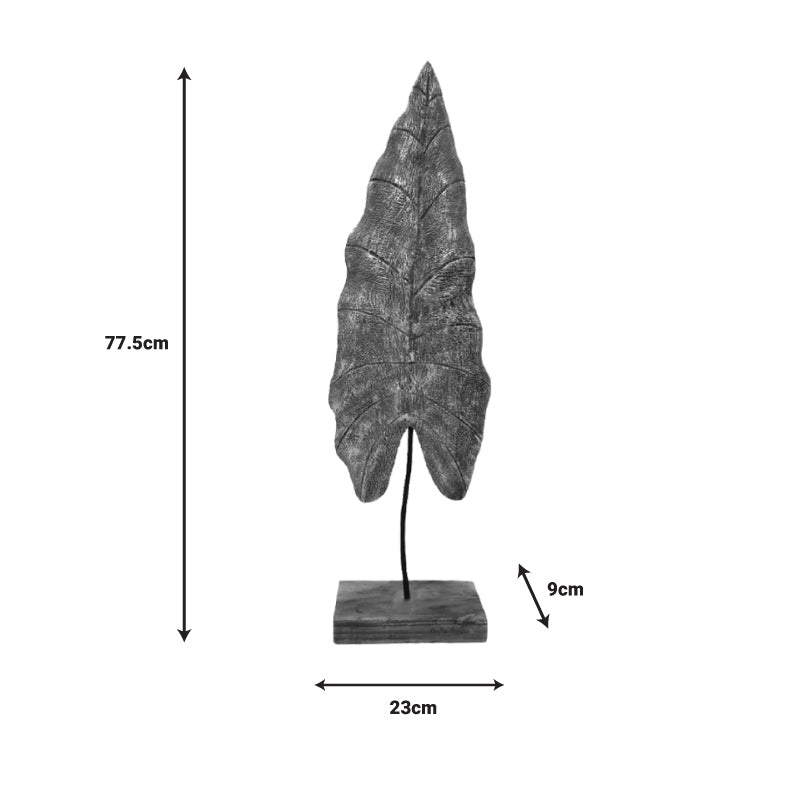 Επιτραπέζιο διακοσμητικό φύλλο Lopi Inart χρυσό μάνγκο ξύλο-μέταλλο 23x9x77.5εκ - Hippiehome.gr