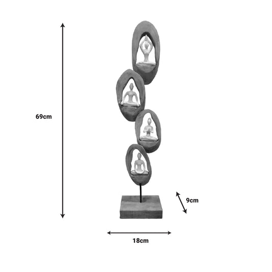 Επιτραπέζιο διακοσμητικό Yove Inart φυσικό μάνγκο ξύλο-μέταλλο 18x9x69εκ - Hippiehome.gr