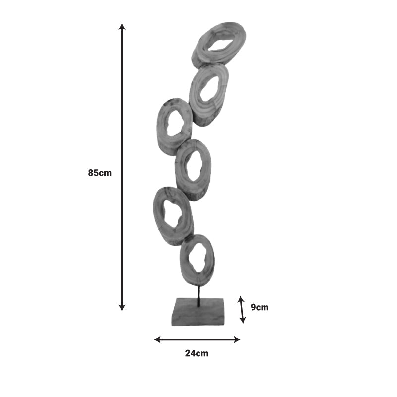 Επιτραπέζιο διακοσμητικό Sametro Inart φυσικό μάνγκο ξύλο-μέταλλο 24x9x85εκ - Hippiehome.gr