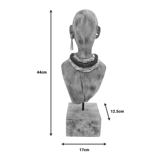 Προτομή Ebia I Inart μάνγκο ξύλο-μέταλλο σε φυσική απόχρωση 17x12.5x44εκ - Hippiehome.gr