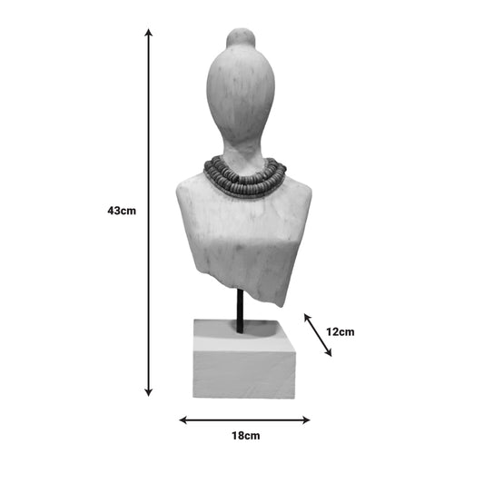 Προτομή Kasma I Inart λευκό μάνγκο ξύλο-μέταλλο 18x12x43εκ - Hippiehome.gr