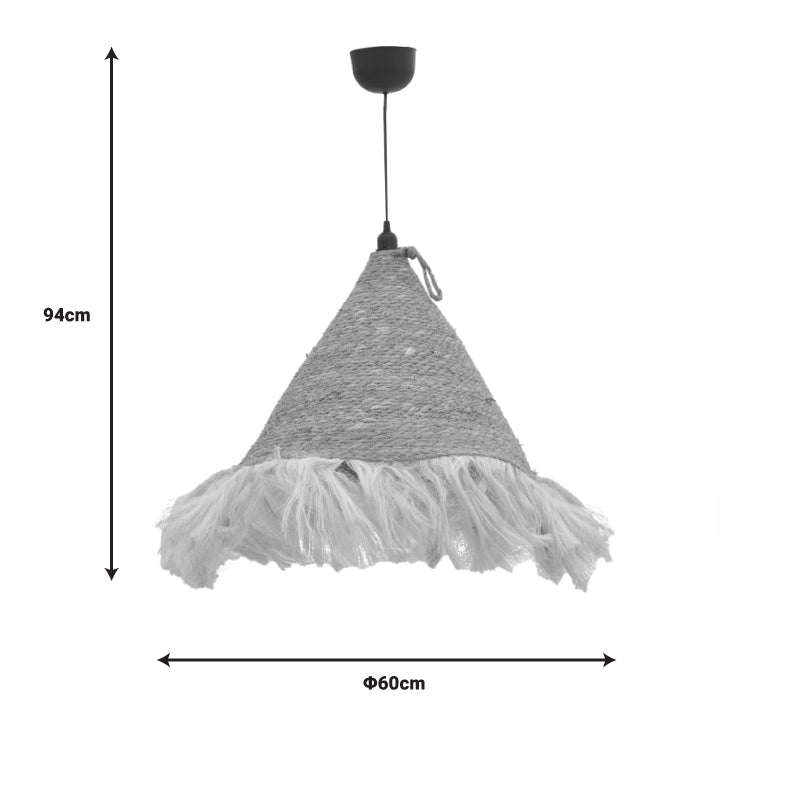 Φωτιστικό οροφής Geole Inart γιούτα σε φυσική απόχρωση Φ60x94εκ - Hippiehome.gr