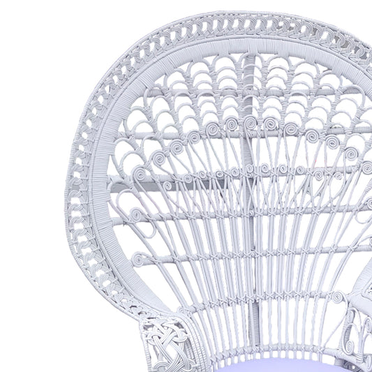 Πολυθρόνα Dorothy Inart με λευκό μαξιλάρι-λευκό rattan 115x53x147εκ - Hippiehome.gr