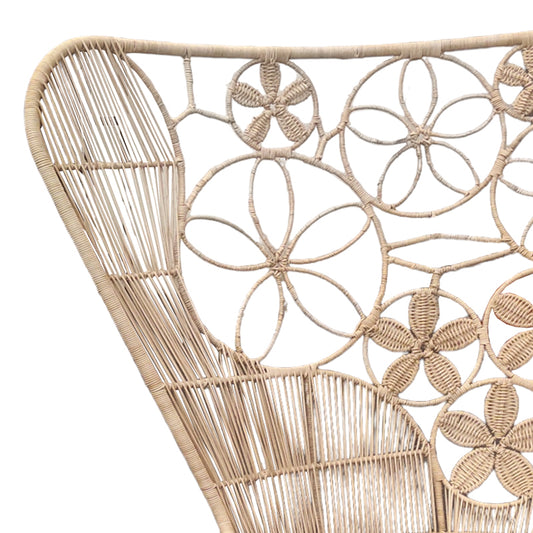 Πολυθρόνα Jake Inart με μπεζ μαξιλάρι-φυσικό rattan 110x86x145εκ - Hippiehome.gr