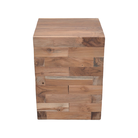 Βοηθητικό τραπέζι Werzy Inart φυσικό μασίφ ξύλο teak 35x35x49εκ - Hippiehome.gr