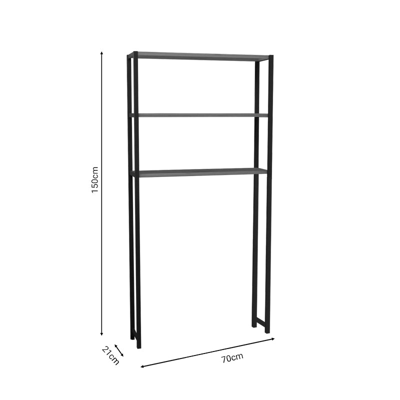 Έπιπλο πλυντηρίου Bothy pakoworld oak μελαμίνης-μαύρο μέταλλο 73x22x150εκ - Hippiehome.gr