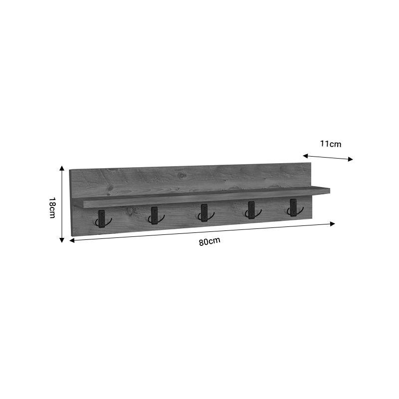 Κρεμάστρα τοίχου Esform pakoworld oak μελαμίνης 80x11x18εκ - Hippiehome.gr