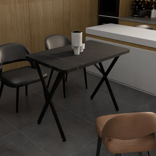 Τραπέζι Zeryin pakoworld μαύρο μελαμίνης-μαύρο μέταλλο 110x70x75εκ - Hippiehome.gr