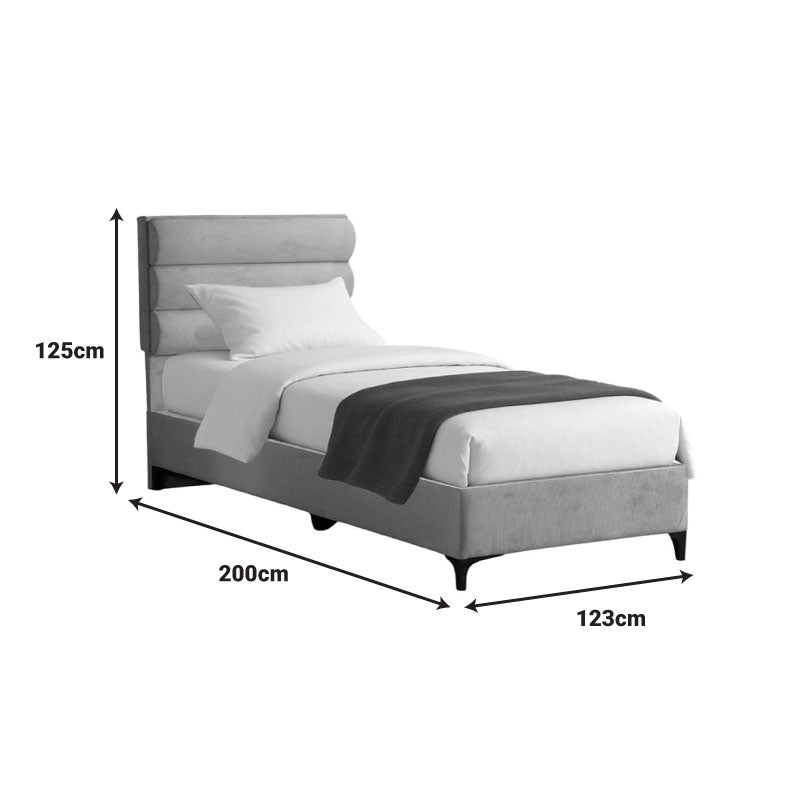 Κρεβάτι Limit pakoworld ύφασμα σε γκρι απόχρωση 120x200εκ - Hippiehome.gr