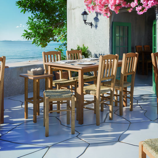 Βοηθητικό τραπέζι Bajok pakoworld μασίφ ξύλο οξιάς με επιφάνεια mdf λούστρο καρυδί 35x35x62εκ - Hippiehome.gr