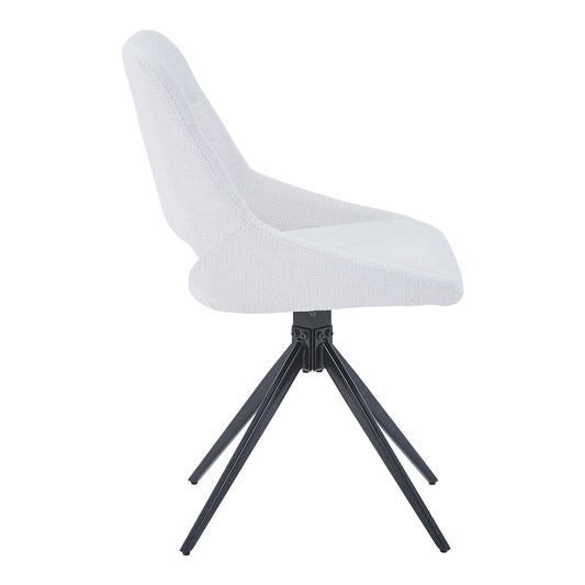 Καρέκλα περιστρεφόμενη Luciano I pakoworld σε κρεμ ύφασμα-πόδι μεταλλικό μαύρο 52.5x54x85εκ - Hippiehome.gr