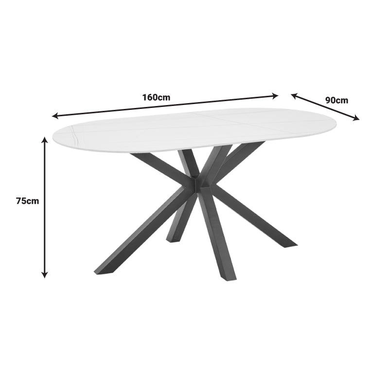 Τραπεζαρία Vivian-Makrey pakoworld 5τεμ μπεζ βελούδο - λευκό μαρμάρου 160x90x75εκ - Hippiehome.gr