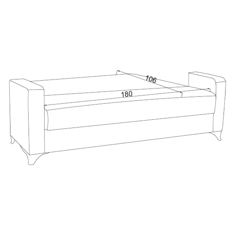 Καναπές-κρεβάτι με αποθηκευτικό χώρο τριθέσιος Vox pakoworld ανθρακί ύφασμα 214x82x83εκ - Hippiehome.gr