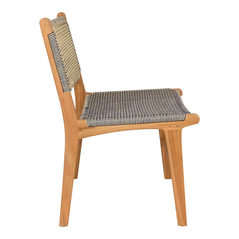 Καρέκλα Darien pakoworld σκελετός teak ξύλο σε φυσική απόχρωση και κρεμ-μαύρο pe σχοινί 52x62x86εκ - Hippiehome.gr
