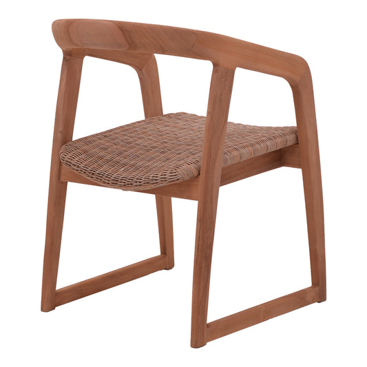 Πολυθρόνα Somalia pakoworld σκελετός αλουμινίου με teak πόδι σε φυσική απόχρωση και καφέ pe rattan 57x62x80εκ - Hippiehome.gr